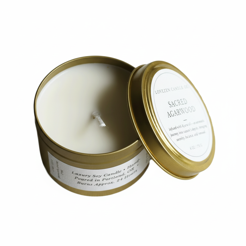 Hand-Poured 100% Soy Wax Candle Sacred Agarwood