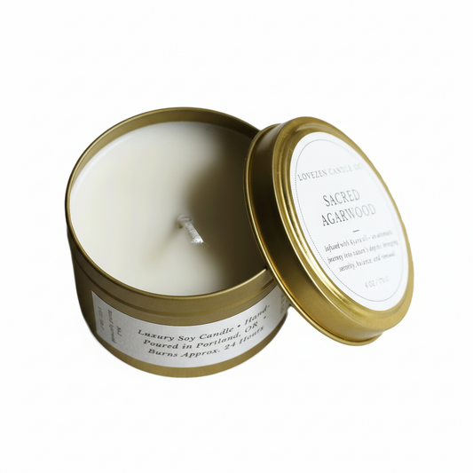 Hand-Poured 100% Soy Wax Candle Sacred Agarwood
