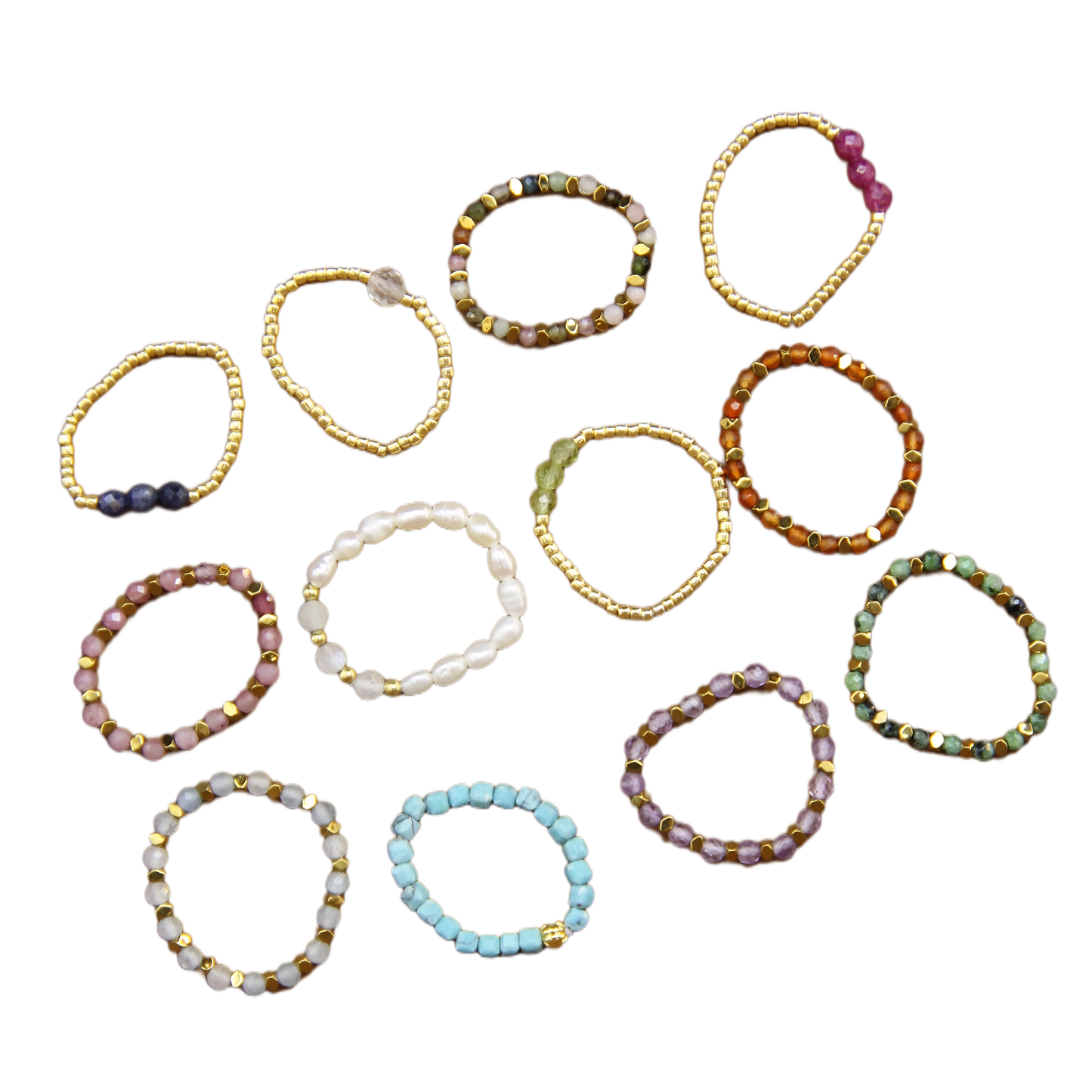 Dainty Birthstone Ring – Stackable Natural Gemstone Band