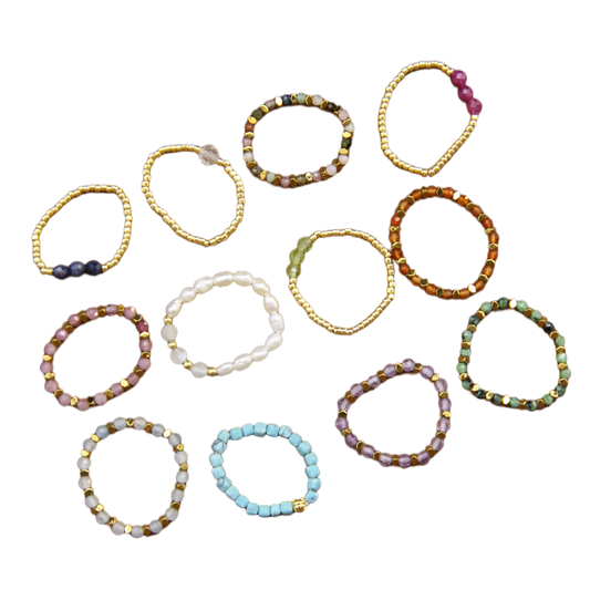 Dainty Birthstone Ring – Stackable Natural Gemstone Band