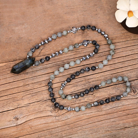 Labradorite Hexagon Pendant Necklace