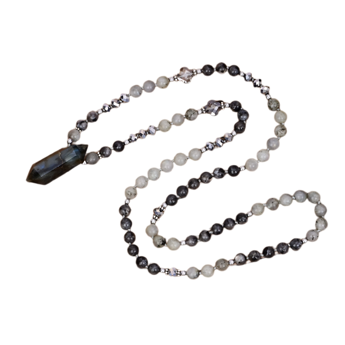 Labradorite Hexagon Pendant Necklace