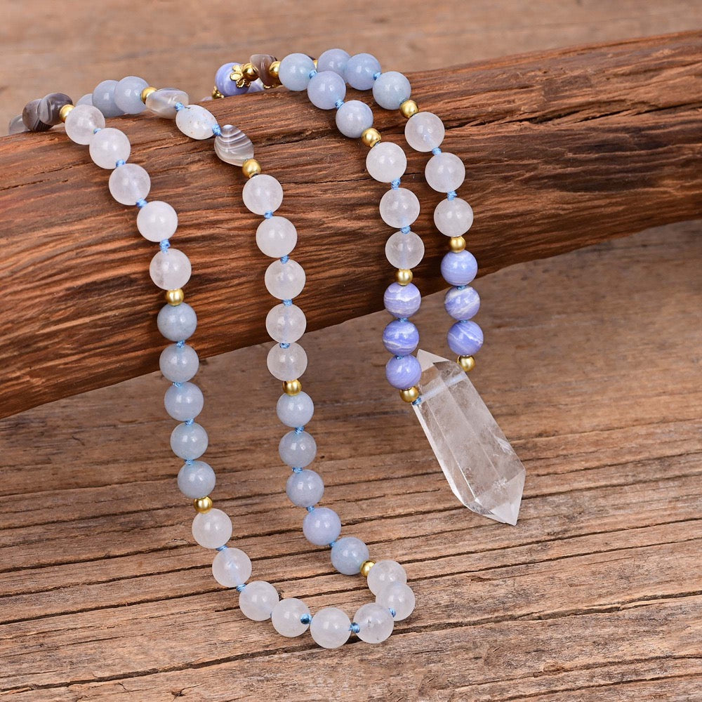 Clear Quartz Beaded Necklace