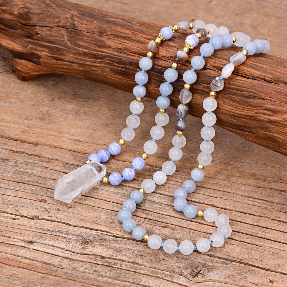 Clear Quartz Beaded Necklace